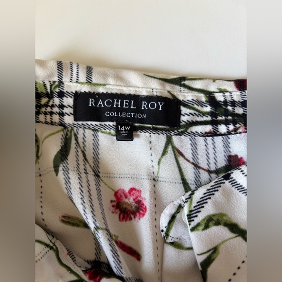RACHEL Rachel Roy Floral Plaid Blouse - Picture 6 of 6